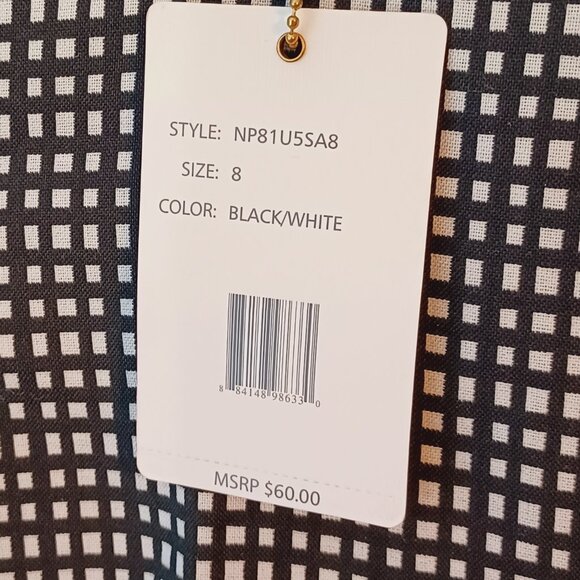 Zac & Rachel Slim Leg Black & White Pants Size 8 NWT - Picture 5 of 5